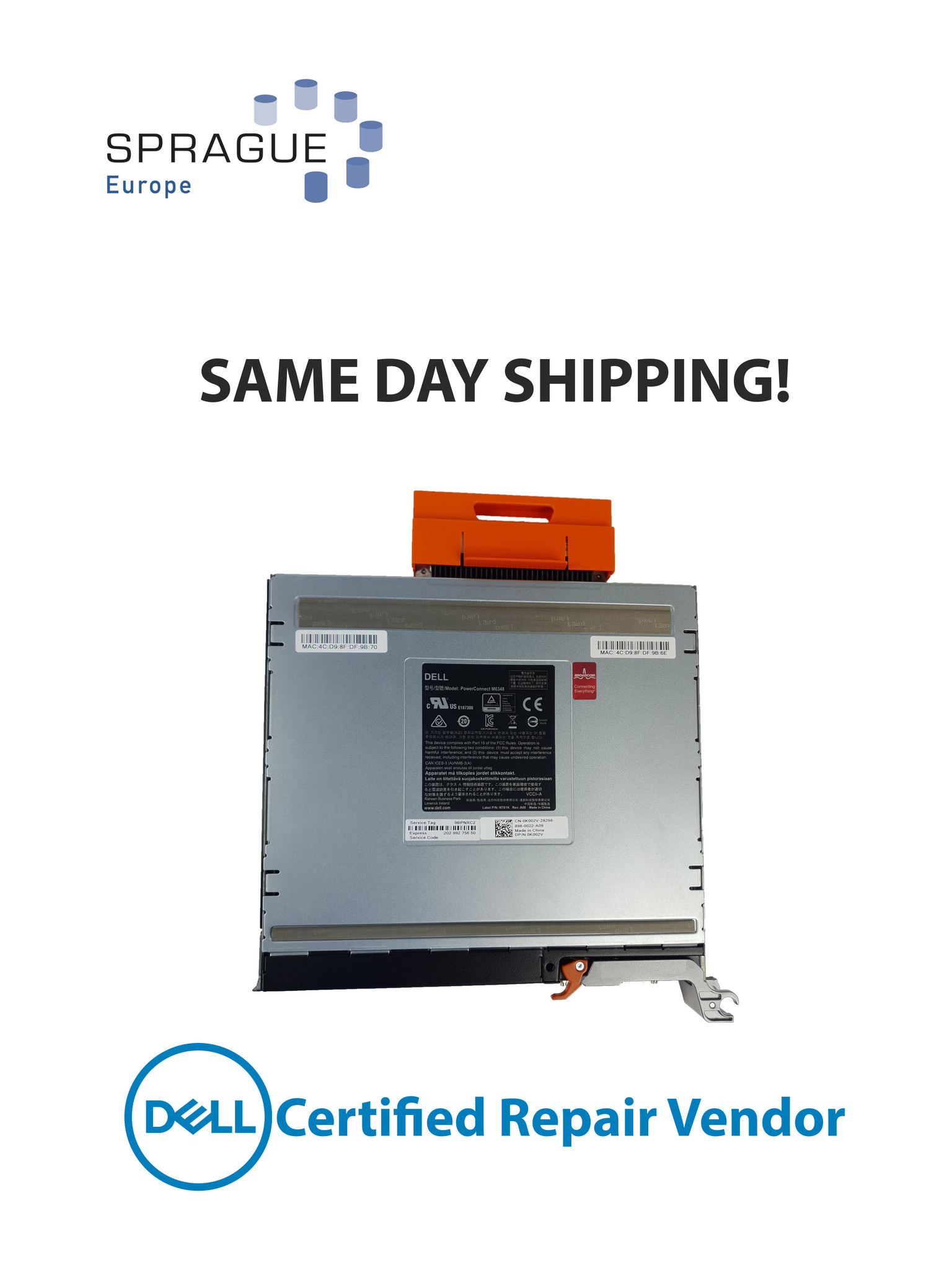 Dell Dell M6348 48PRT Ethernet PowerConnect // 0K002V - K002V