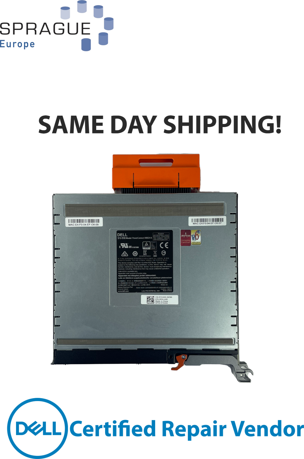 Dell Dell M8024-K 24PRT SFP PowerConnect RoHS // 0YX4X6 - YX4X6