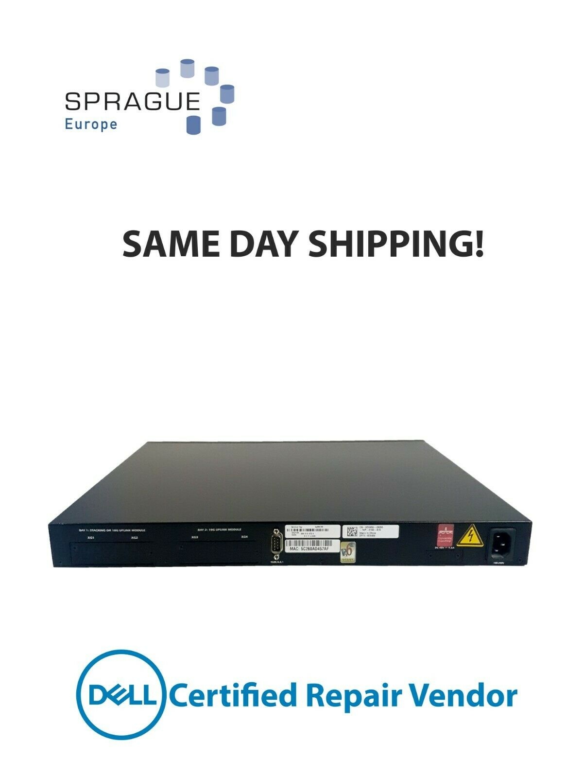 Dell Dell PC6248P 48PRT Ethernet POE PowerConnect RoHS // 0DX850 - DX850