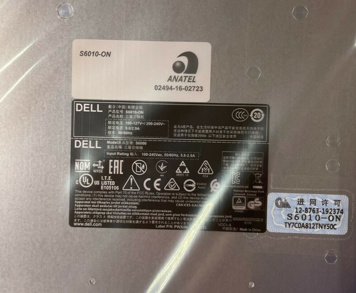 Dell Dell S6010-ON 32PRT QSFP PSU>IO OS9 RoHS // 044MX0 - 44MX0