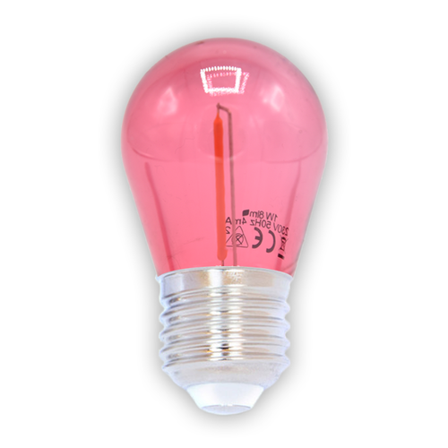 Lampadina LED a filamenti colorata, 1 watt, rosso