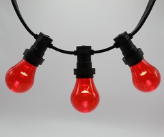 Lampadina LED colorata, 1 watt, rosso, rivestimento trasparente Ø60