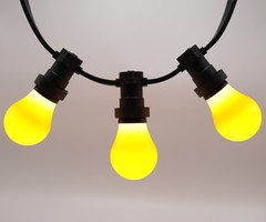 Lampadina LED colorata, 2 e 5 watt, giallo, rivestimento grande Ø60