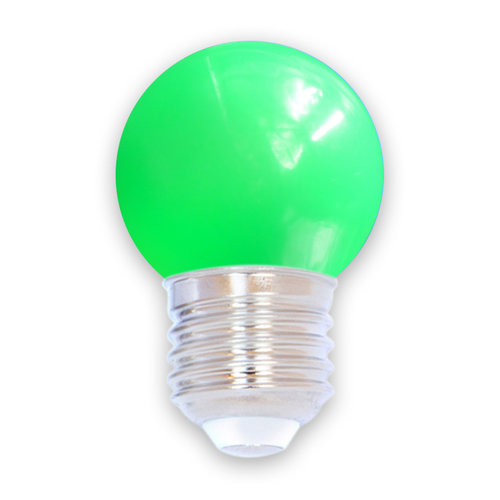 Lampadina LED colorata, 1 watt, verde, Ø45