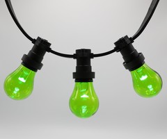 Lampadina LED colorata, 1 watt, verde, rivestimento trasparente Ø60