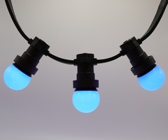 Lampadina LED colorata, 1 watt, blu, Ø45