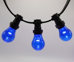 Lampadina LED colorata, 1 watt, blu, rivestimento trasparente Ø60