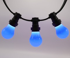 Lampadina LED colorata, 2 e 5 watt, blu, rivestimento grande Ø60