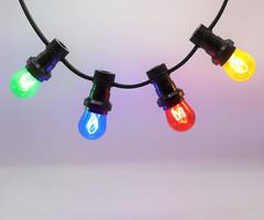 Set di catene luminose con lampade LED colorate a filamento dimmerabile