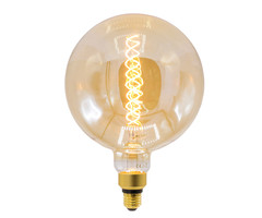 Lampada spirale DNA 8,5W XXXL, 2000K, vetro ambra Ø200 - dimmerabile