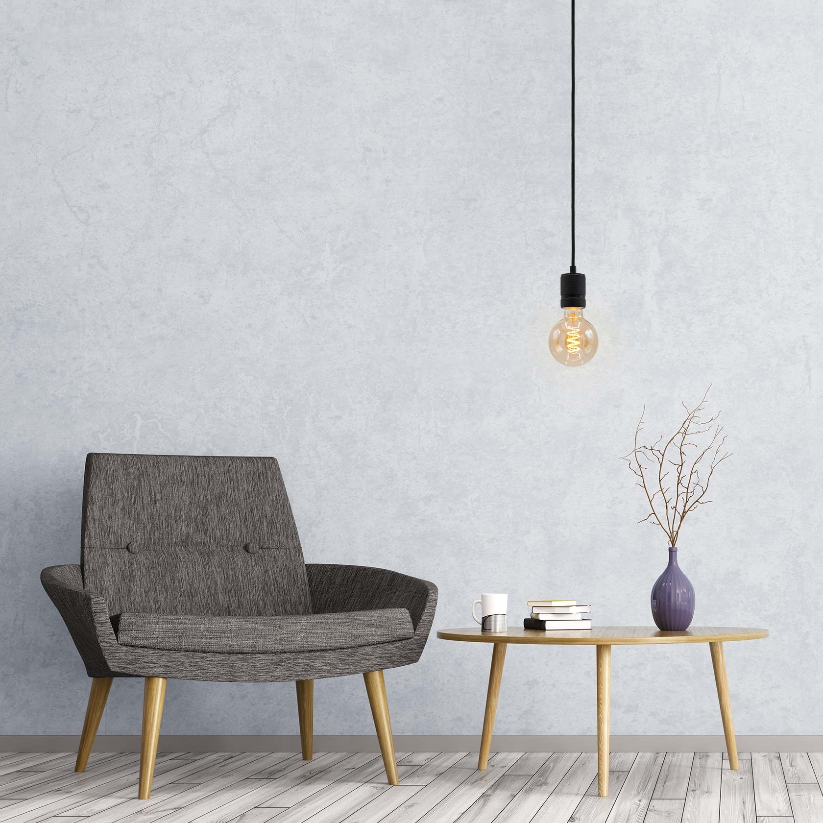 Lampada a spirale 4W XL, 1800K, vetro ambra Ø95 - dimmerabile