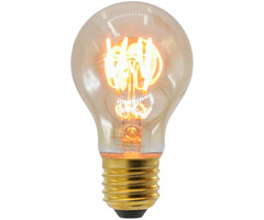 Lampada spirale orizzontale 5W, 1800K, vetro ambra Ø60 - dimmerabile