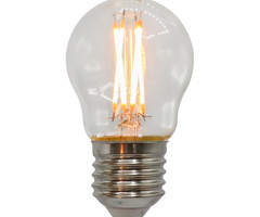 Lampada a filamento da 2,5W e 4,5W, 2200-2700K, vetro trasparente Ø45, dim-tiepido