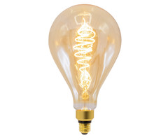 Lampada spirale croissant 8.5W XXL, 2000K, vetro ambra Ø160 - dimmerabile