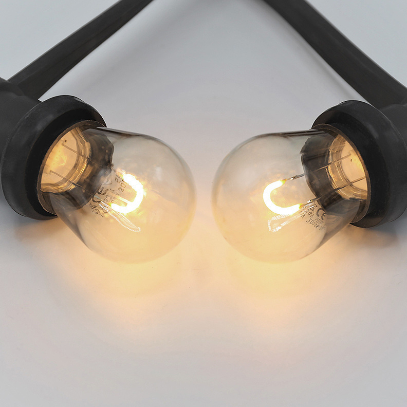 Set di catene luminose con lampade a filamento LED 1watt, dimmerabili