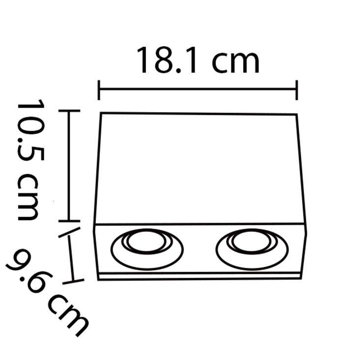 Faretto di design Timmy 2 luci - nero