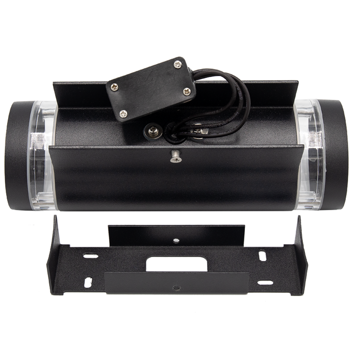 Lampada da parete per esterno showman 2 luci - nera