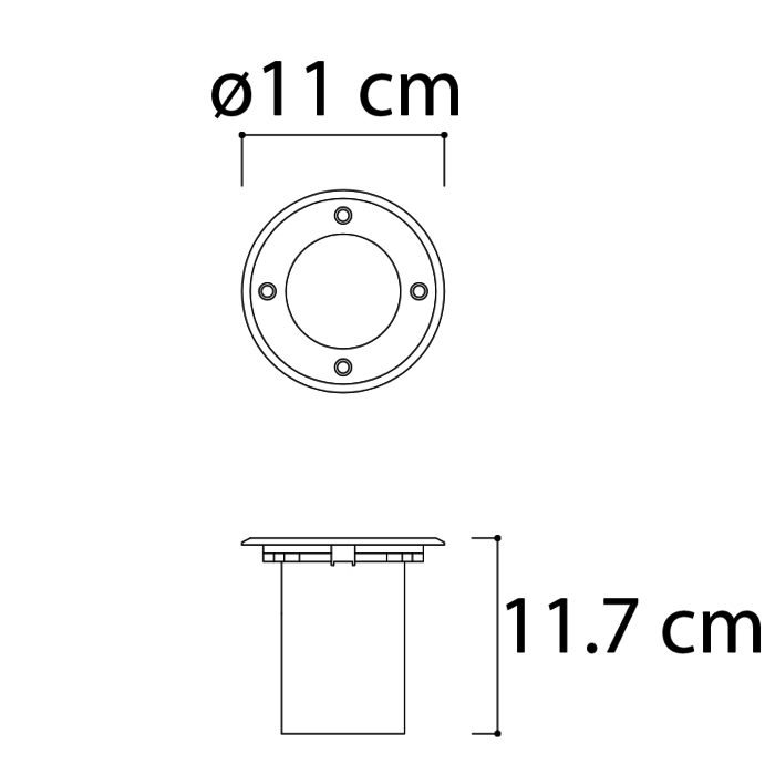 Moderno spot a terra all'aperto IP67- Talpa rotonda