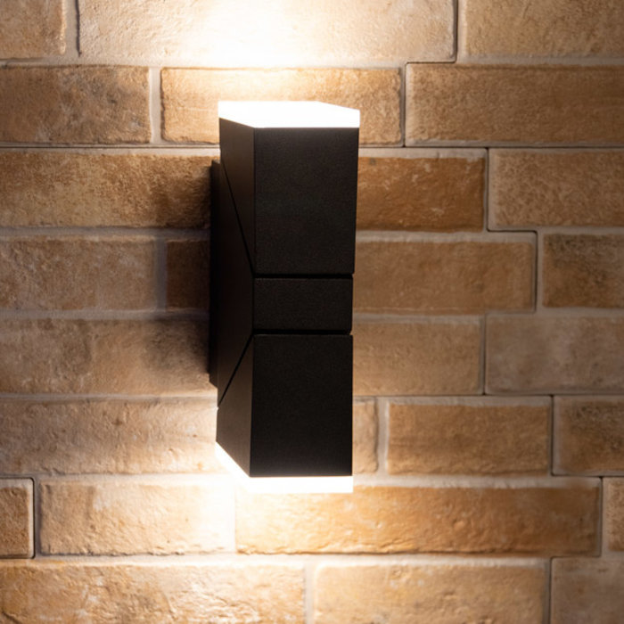 Lampada da parete regolabile Michael a 2 luci - nero