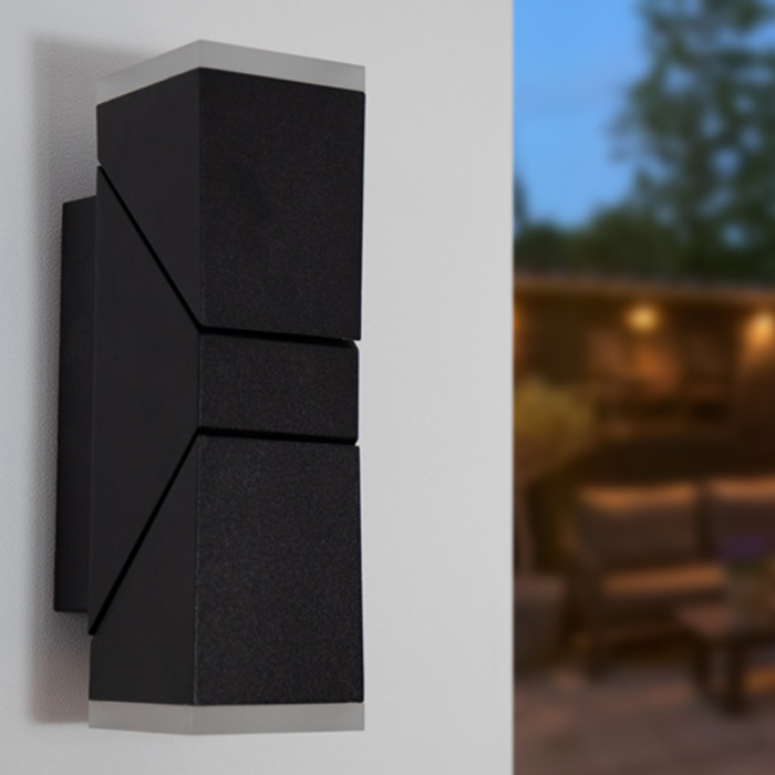 Lampada da parete regolabile Michael a 2 luci - nero