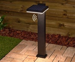 Lampada da terra nera con sensore Paulo - 50 cm