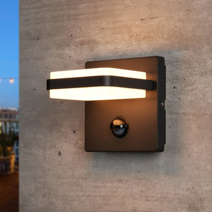 Lampada da parete con sensore Stefano - antracite