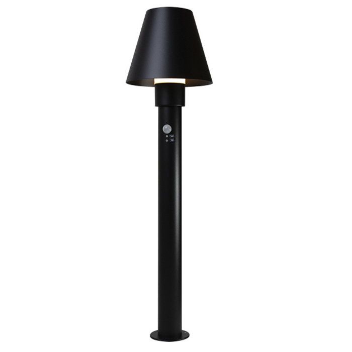 Lampada da esterno moderna Bruno nera con sensore, 80 cm