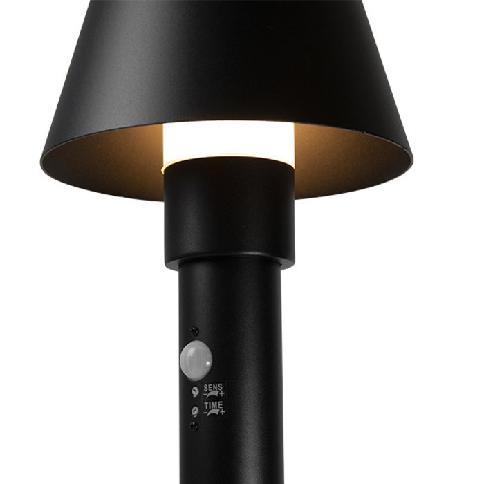 Lampada da esterno moderna Bruno nera con sensore, 80 cm