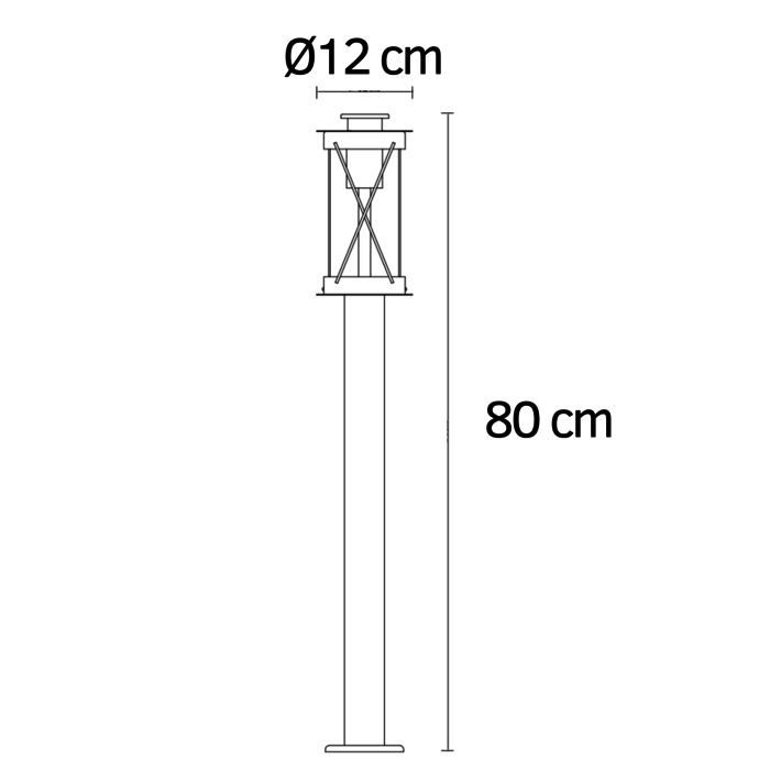 Lampada da terra rurale Lucia nera, 80 cm