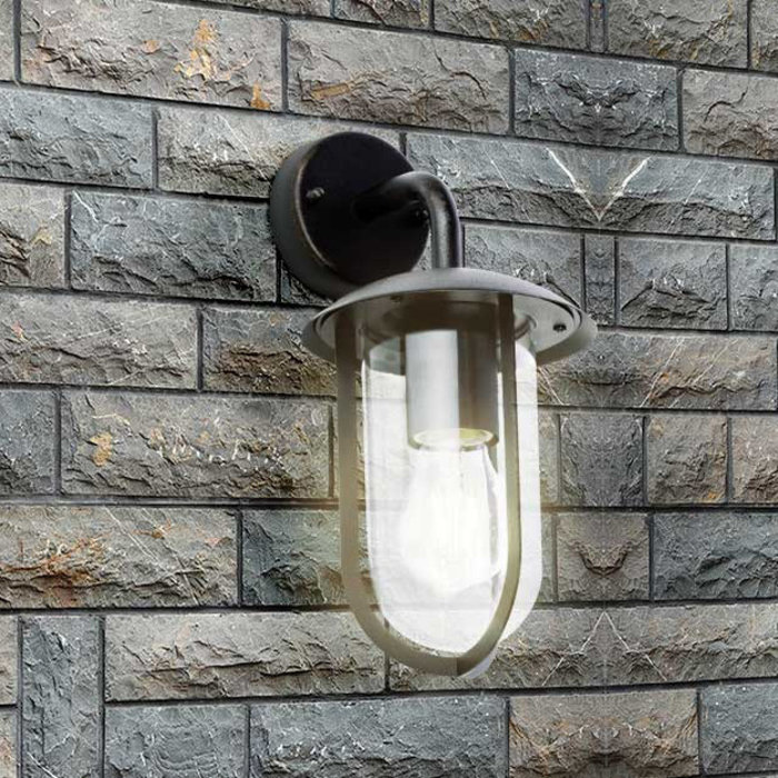 Lampada rurale in acciaio inox Davide - nero