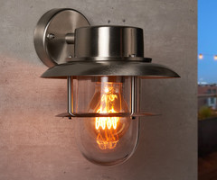 Landelijke wandlamp RVS - Fabio