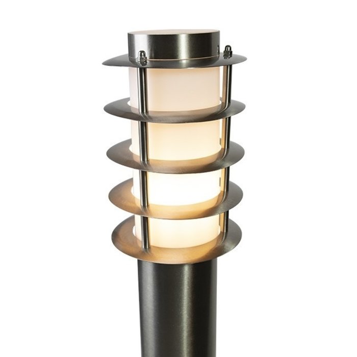 Lampada da terra Silvio in acciaio inox, 80 cm