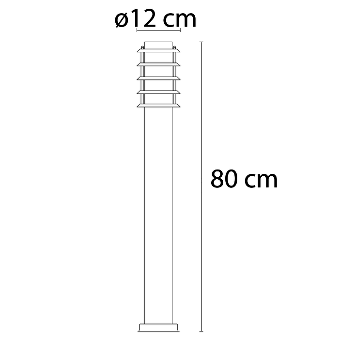 Lampada da terra Silvio in acciaio inox, 80 cm