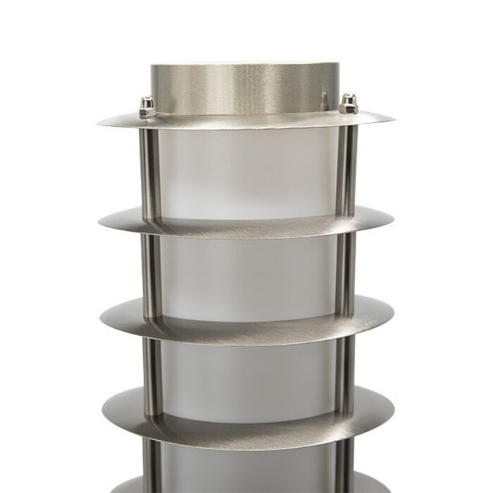 Lampada da terra Silvio in acciaio inox, 50 cm