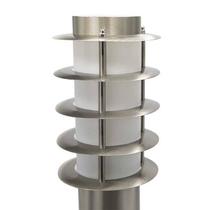 Lampada da terra Silvio in acciaio inox, 50 cm