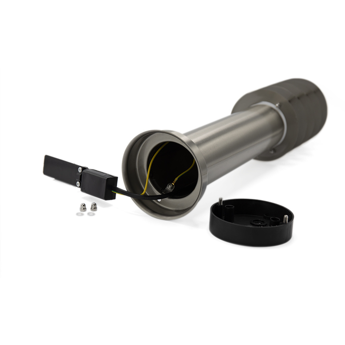 Lampada da terra Silvio in acciaio inox, 50 cm