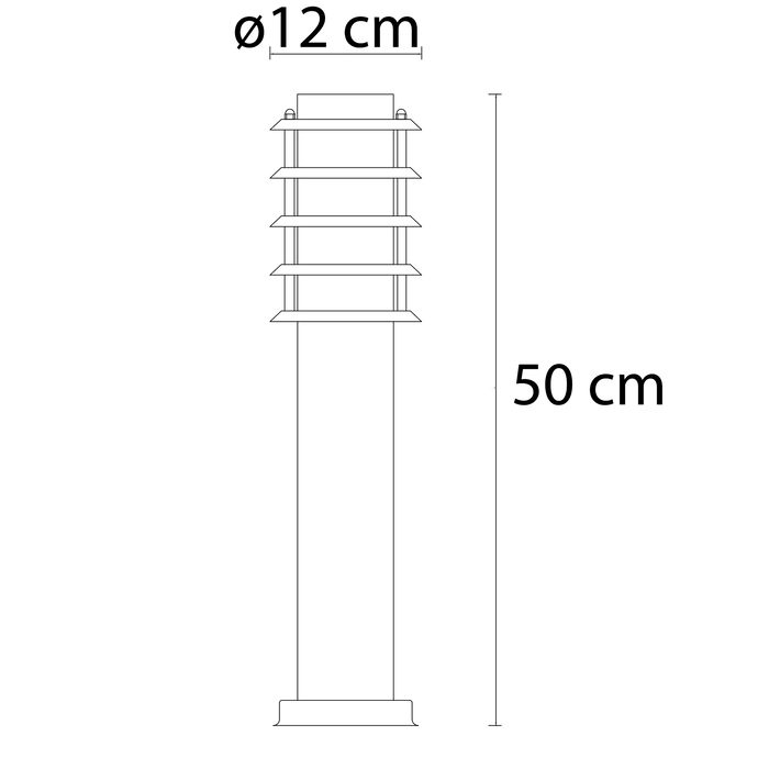 Lampada da terra Silvio in acciaio inox, 50 cm