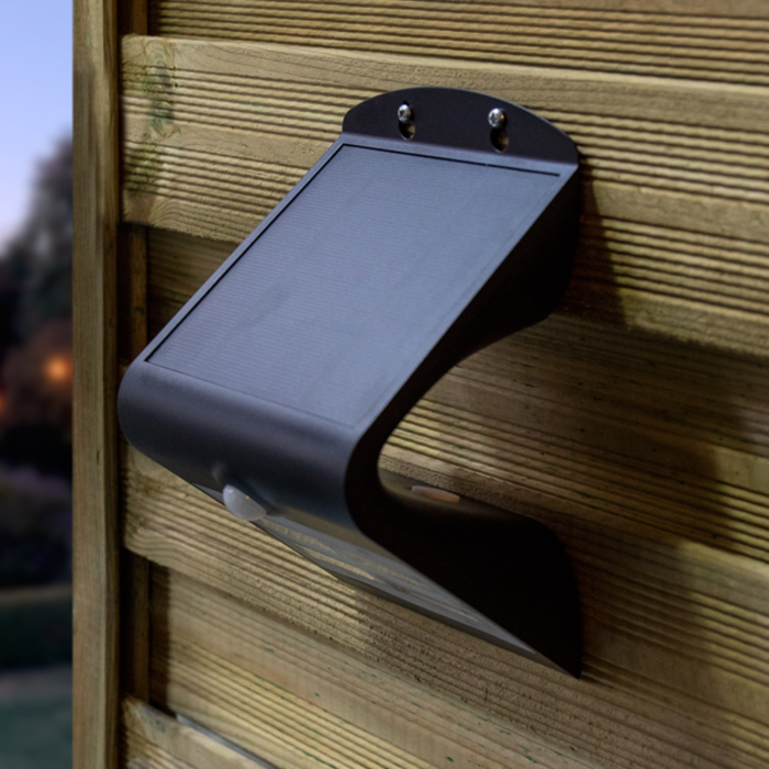 Lampada da parete solare per esterni Single Conan con sensore - nera