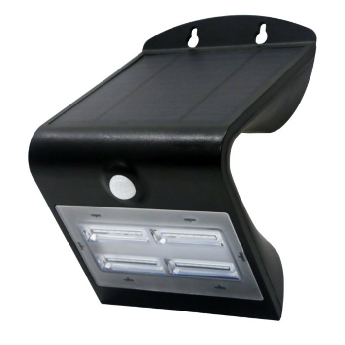 Lampada da parete solare per esterni Single Conan con sensore - nera