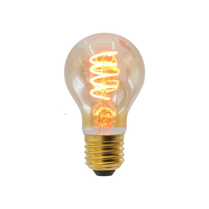 Lampada a spirale 5W, 1800K, vetro ambra Ø60 - dimmerabile