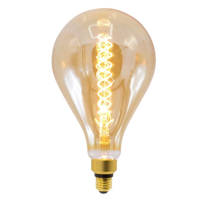 Lampada a spirale DNA 8,5W XXL, 2000K, vetro ambra Ø160 - dimmerabile