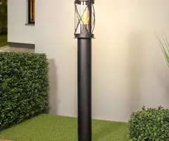 Lampada da terra rurale Lucia nera, 80 cm