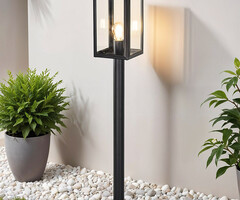 Lampada da terra industriale in acciaio inox Giovanni - nera