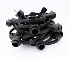 Catena Luminosa Cordoniera E27 - 100 metri con spina e portalampade montate