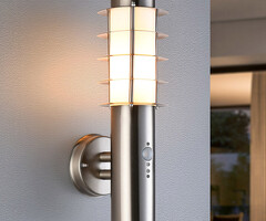Lampada da parete in acciaio inox con sensore - Salvatore