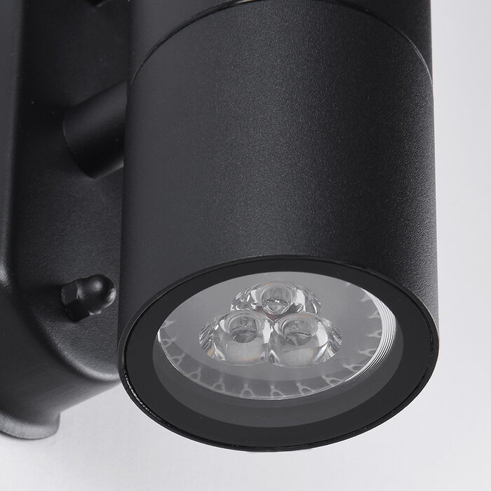 Lampada da parete rotonda nera Olivia - 2 luci