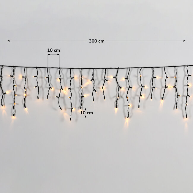 IJspegelverlichting koppelbaar | vanaf 3 meter met 114 LEDs – warm wit | rubber