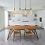 Moderna lampada a sospensione con cavo nera lucida incl. lampadina XXL da 8,5W a 10W, vetro ambrato, 2000K, Ø160 mm