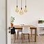 Moderna lampada a sospensione con cavo nera lucida incl. lampadina XXL da 8,5W a 10W, vetro ambrato, 2000K, Ø160 mm
