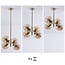 4-lichts retro hanglamp Florence - goud met amber
